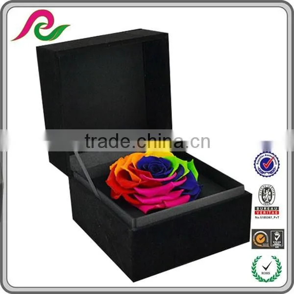 Custom cardboard gift paper box with ribbon for flower packing