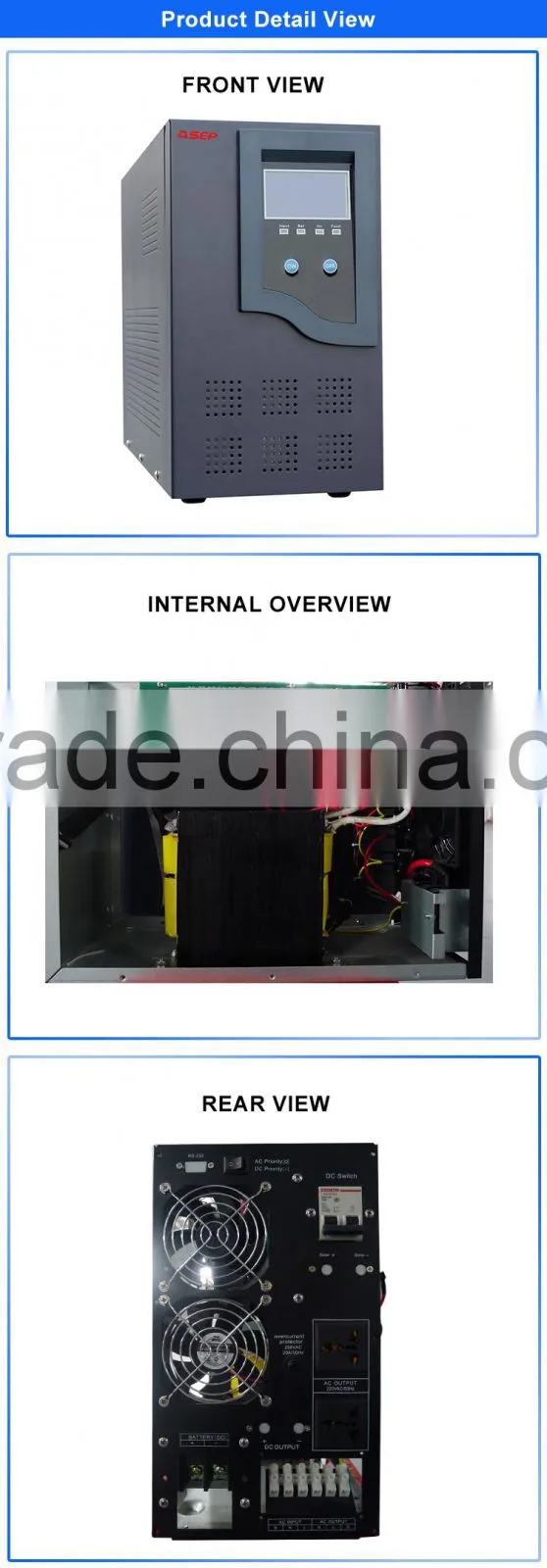 220V 3000W 12V CE dc ac pure sine wave custom power inverter for home