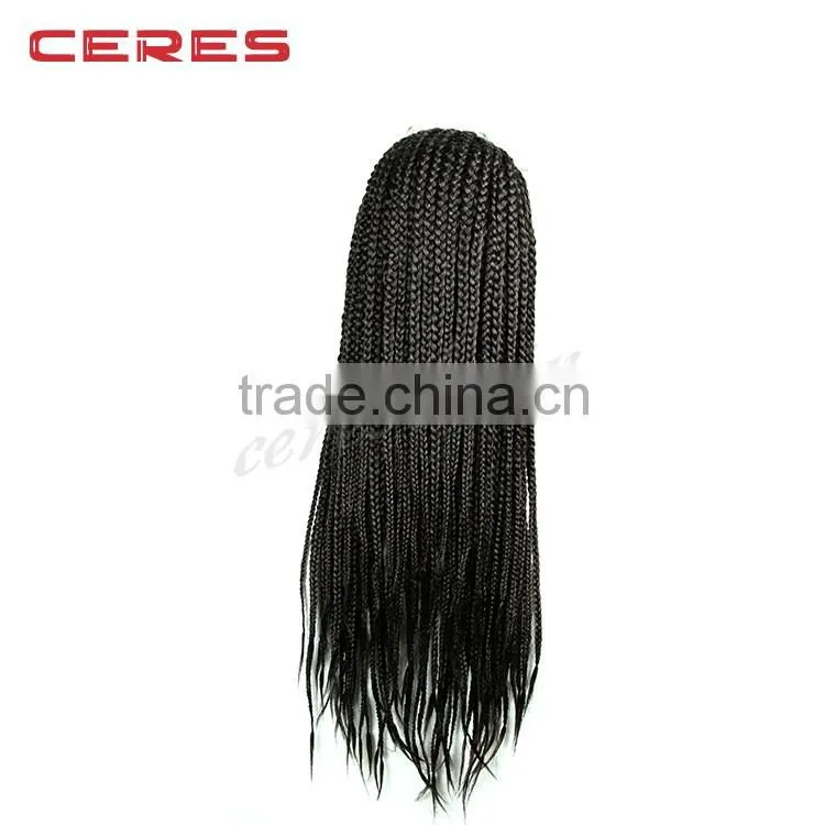 lace front box braid wig synthetic African braided wig for black women
