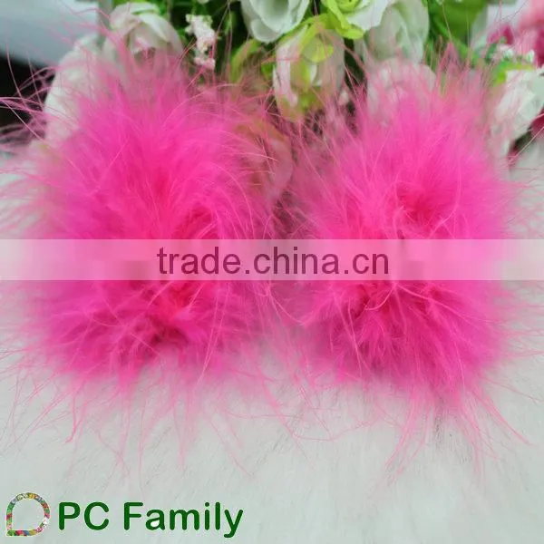 fashion fake furball pom hair flower for kids
