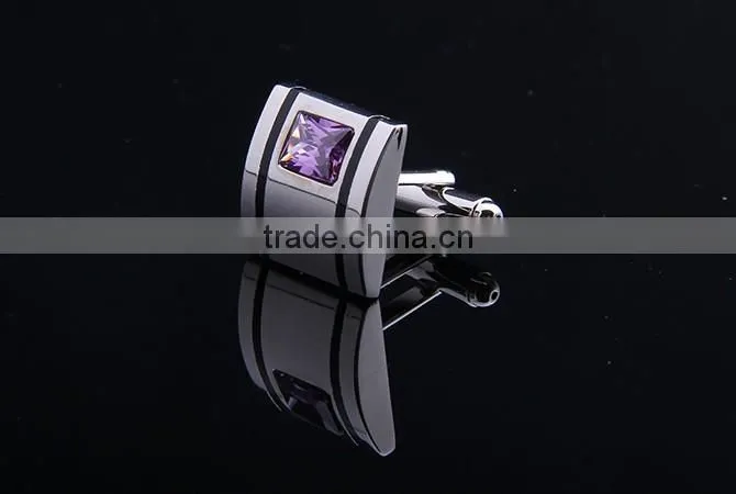 Luxury Crystal Cufflink For Party,Purple Crystal Inlaid Cufflink