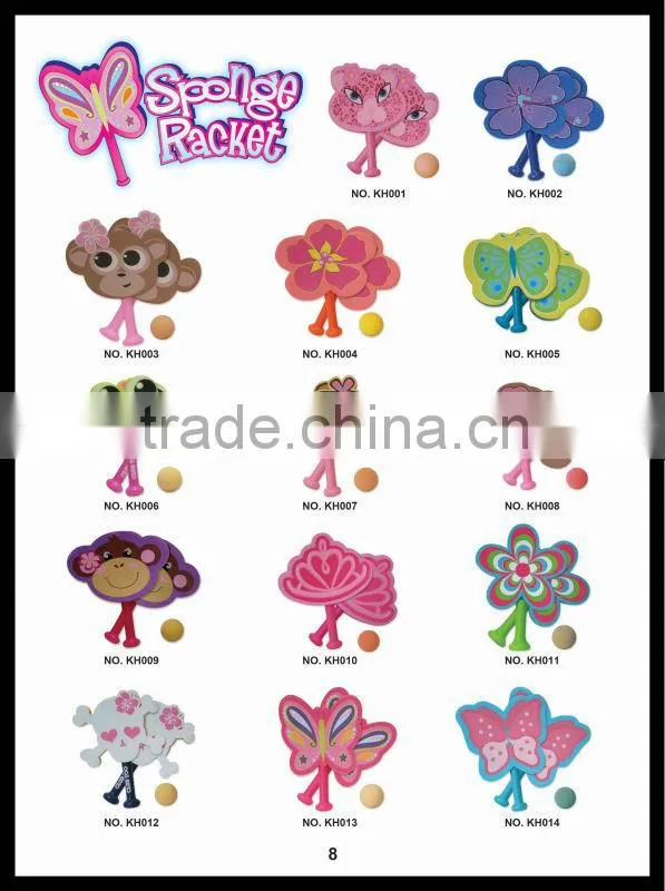 Sponge racket toy flying toy butterfly
