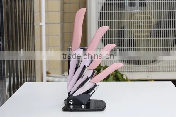 Pink Color Coated Handle & Blade Ceramic Kitchen Knife set