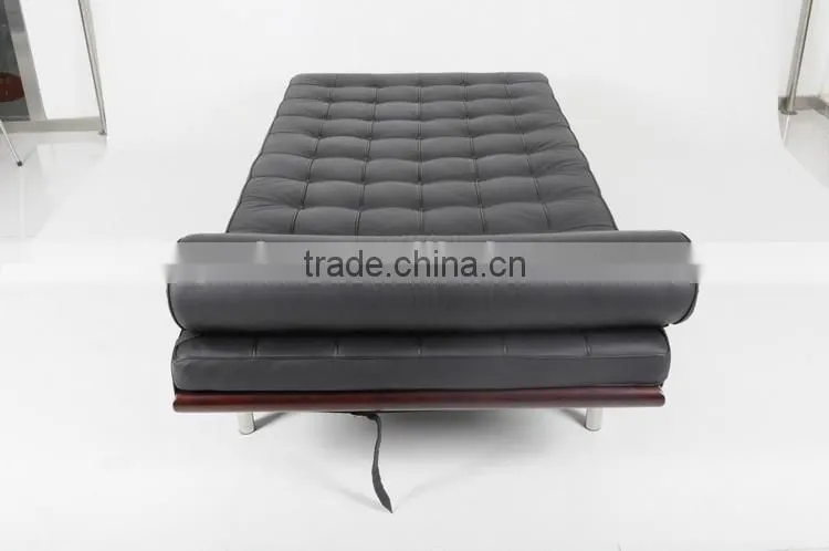Buy 2016 luxury replica leather black mies van der rohe barcelona daybed