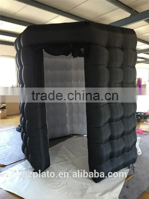 Black octagon inflatable photo booth led inflatable photobooth enclosure for rental