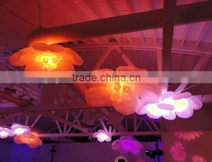 Attractive inflatable wedding flower stage decoration hanging inflatable led flower