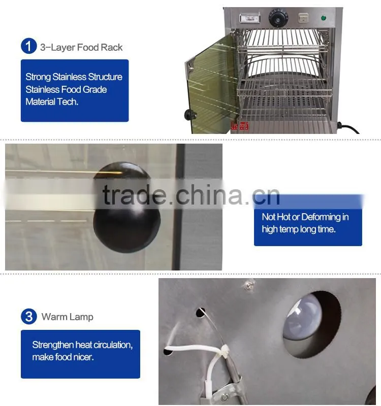 CI-1P Hot sell pie warmer/food warmer showcase /pie display warmer showcase commercial 3 layers