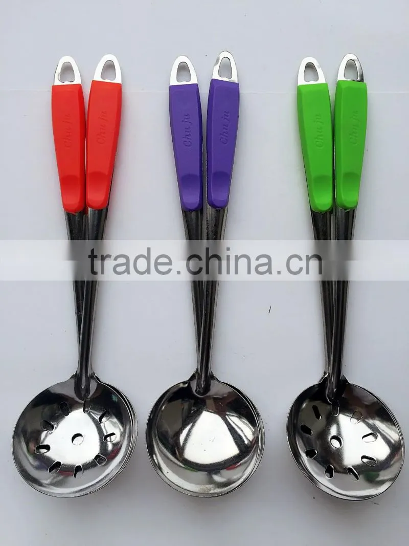 Fashionable well using plastic solid silicone spatula in cookware set