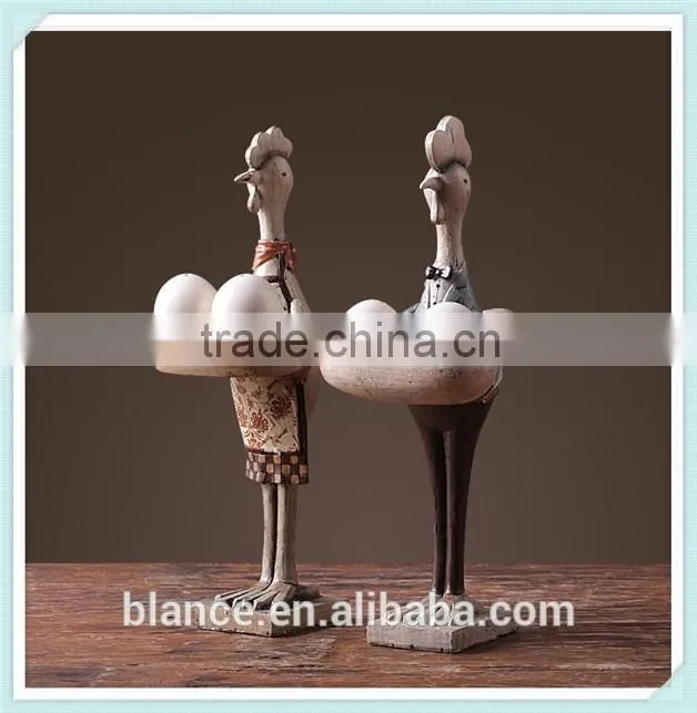 resin Chicken ornament sculpture Chicken in door decorative statue for home decoration