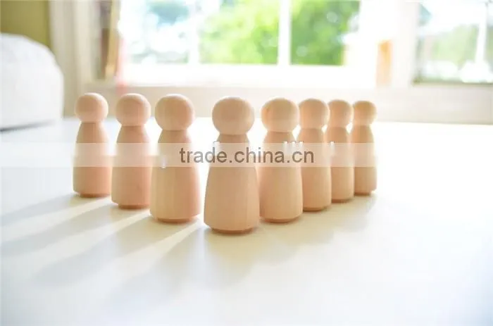 Wholesale unpainted wooden peg dolls