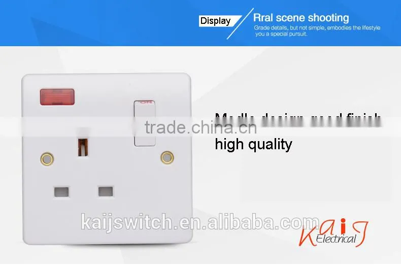 electrical UK 3 flat pin 13 amp plug with 1 gang switch