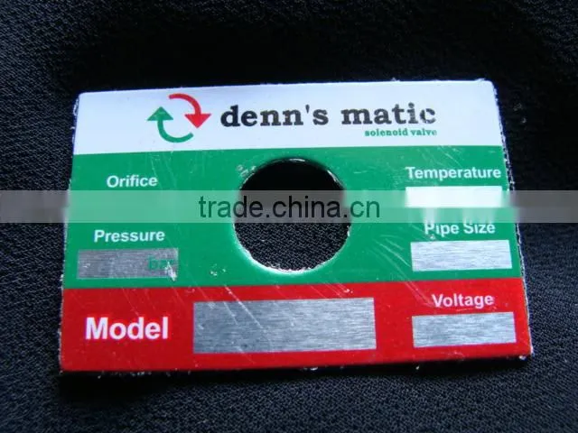 High quality custom metal data plate