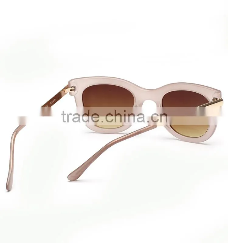 unisex transparent frame metal leg Costomized cheap fashion sunglasses