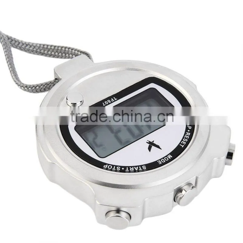 2016 new Digital Metal Shell Single Row Stopwatch With Temperature function,