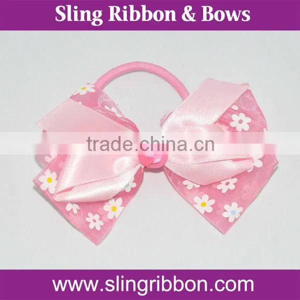 Fashion Snow Printed Ribbon Barrette With Band Wholesale