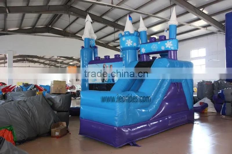 Frozen castle bounce house five in one combo, kids amusement park