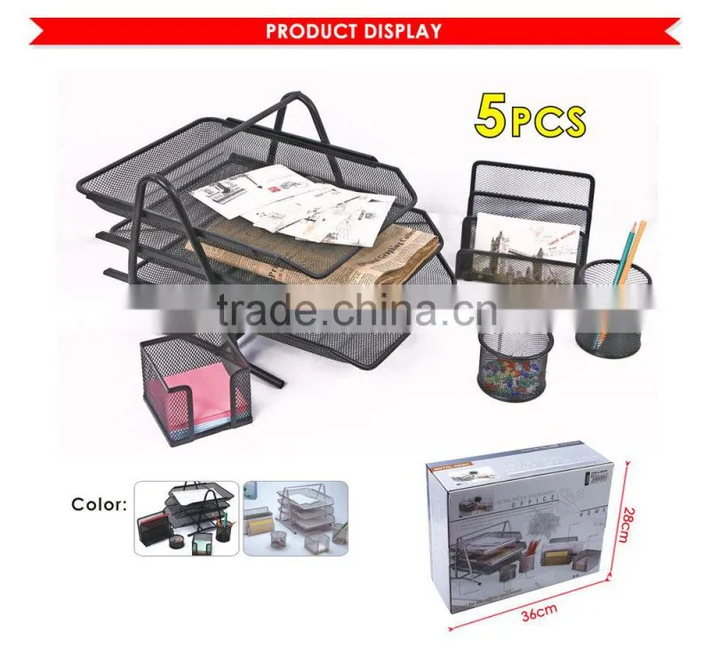 Multifunctional 5 Pieces Office Mesh File Tray
