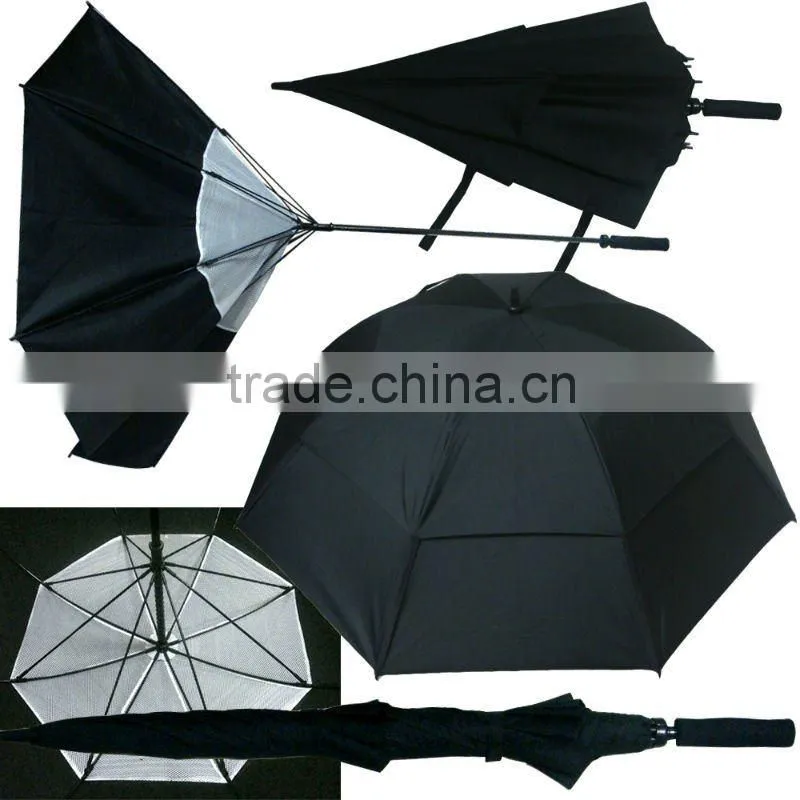 big double canopy green golf umbrella