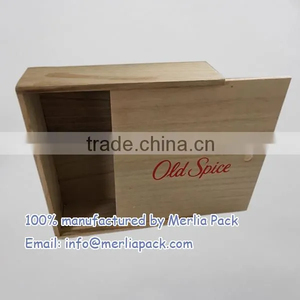 NEW MEDIUM SLIDE TOP WOOD STORAGE BOX SLIDING UNFINISHED PINE WOOD BOX 10''X8''X3''