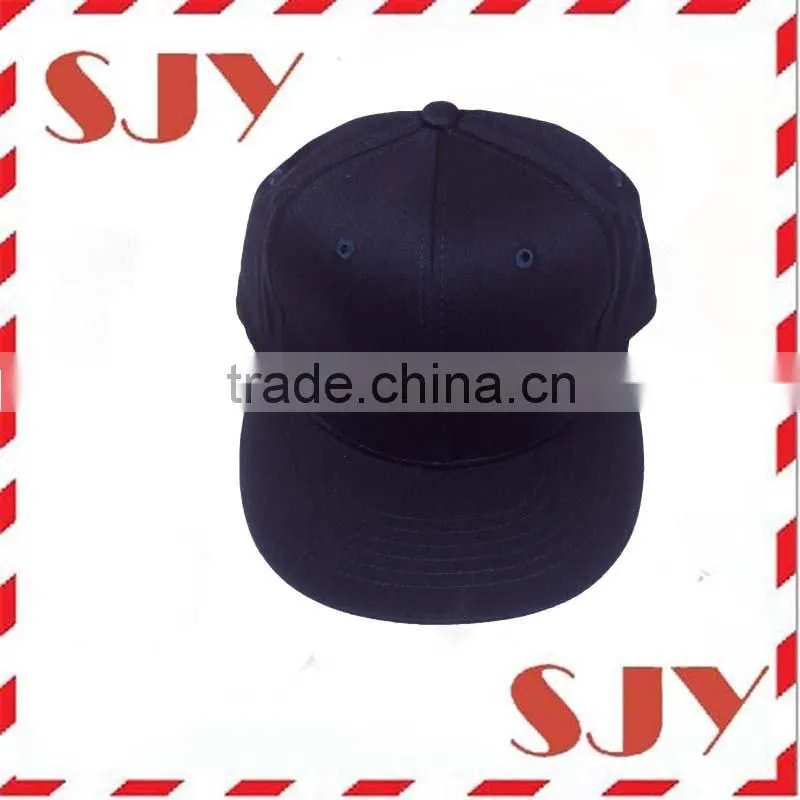 2 Sizes Navy Blue Fitted Flat Brim Baseball Hat