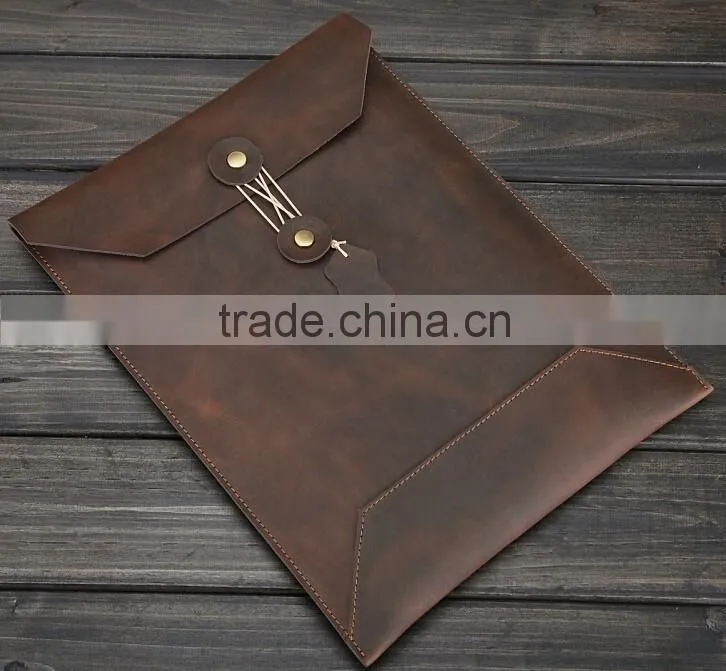 2016 High quality real leather business file case and leather bags for tablets