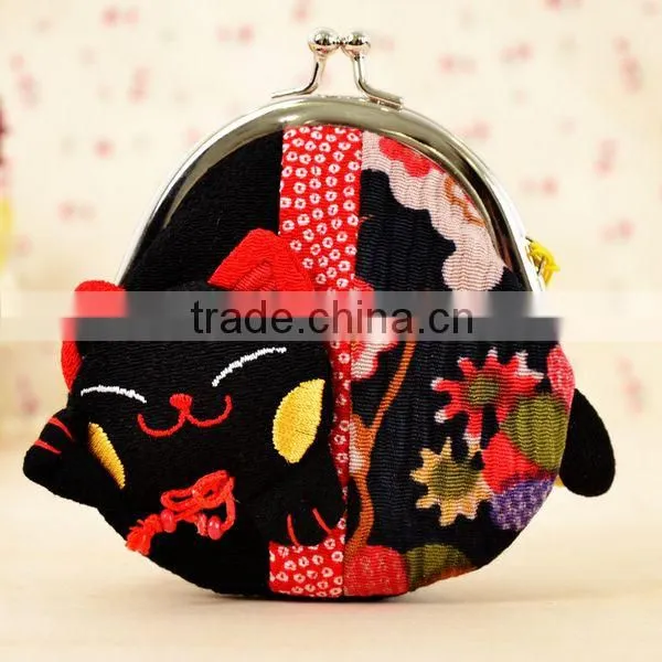 2014 Lovly Japanese Styole Gift Lucky Cat Clip Coin Purse