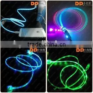premium products visible flowing light charger cable LED glowing EL usb cable for chargers