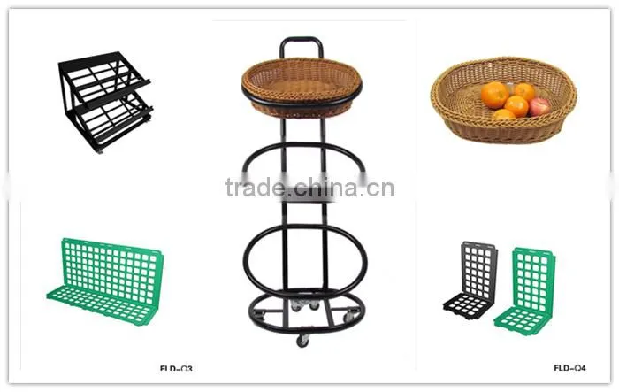 High quality plastic fruit fence supermarket fruit vegetable display rack
