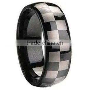 men's laser tungsten ring, Black IP tungsten carbide ring, Tungsten ring for men,Charm accessory