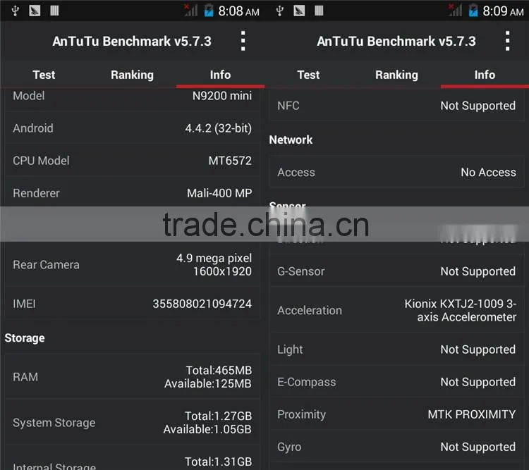 4.5inch smart phone android 4.4 mtk6572 dual core android phone