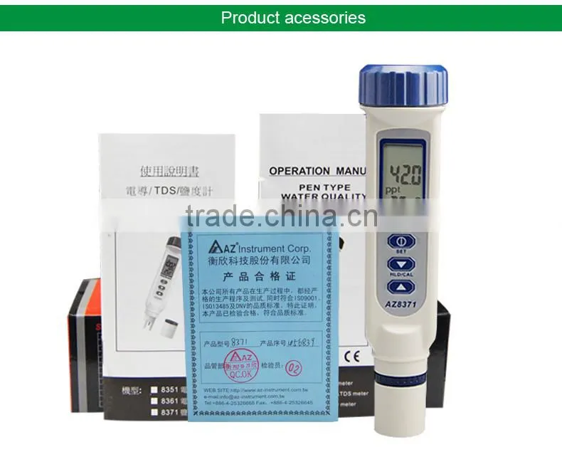 AZ8371 Portable Pen Style Water Quality Analisis Instrument Salinity Meter