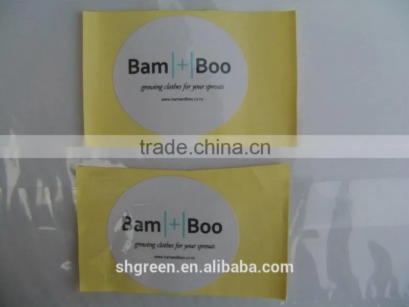 Oval shape transparent PVC sticker for bowl