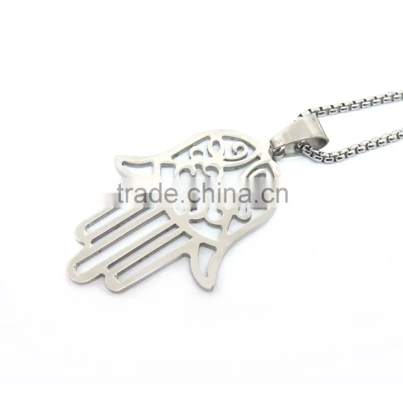 Trendy stainless steel 316l hand of fatima pendant hand shaped pendant