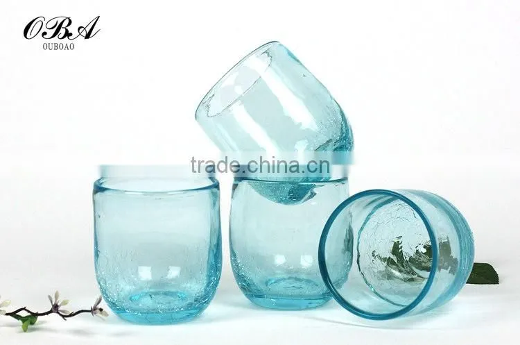 European creative arts small glass cup vase / Handmade Ice crack technology glass flower vase for home decorative