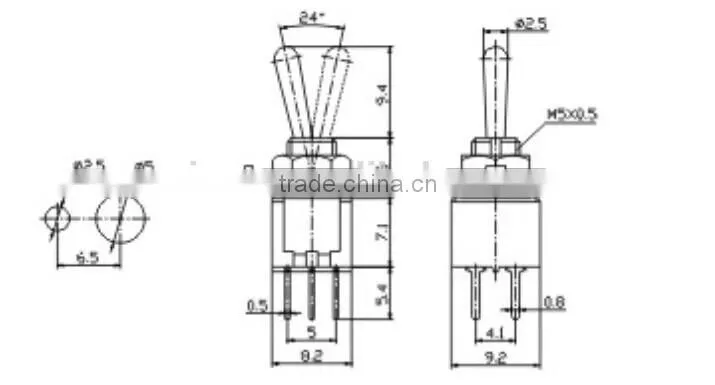 SMTS-202-A2 two way PC terminal ON-ON mini PC toggle switch
