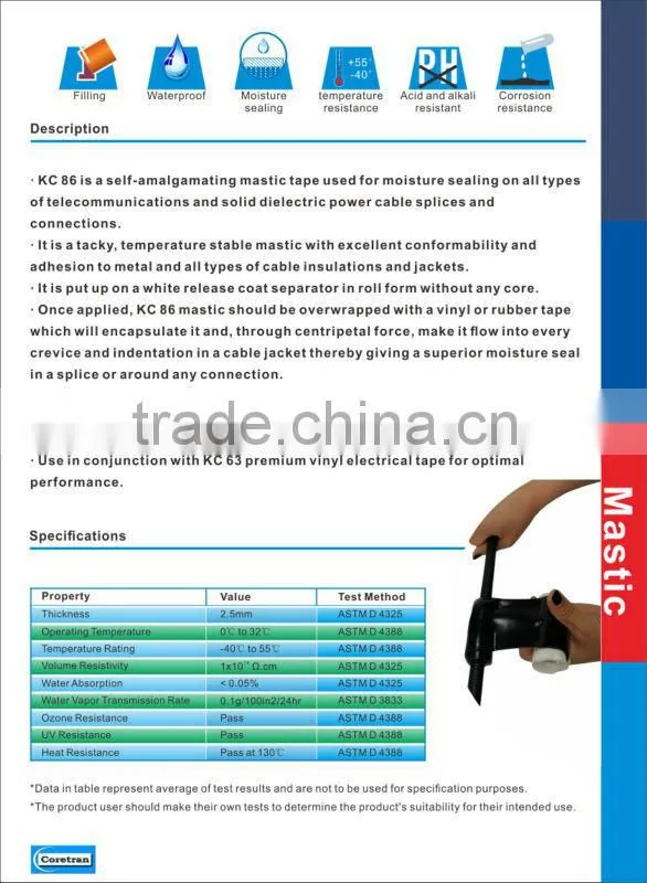 Electrical insulation rubber sealing stainless steel adhesive tape