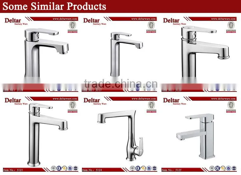 made in china wall faucet, square unique design double lever faucet, 3 hole faucet