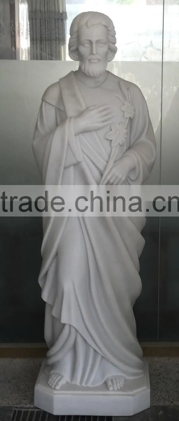 Hand Carved White Marble Religious Man Figure Statue