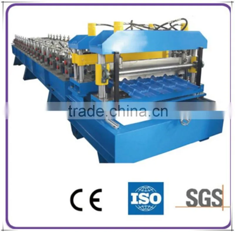 Aluminum Colored Glaze Stee tile steel metal beautiful roof Tile Roll Forming Machine