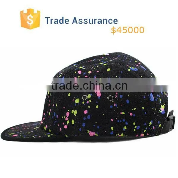 Splatter 5 Panel Cap Hat Custom 5 Panel Hat Fashion Printed 5 Panel Hat