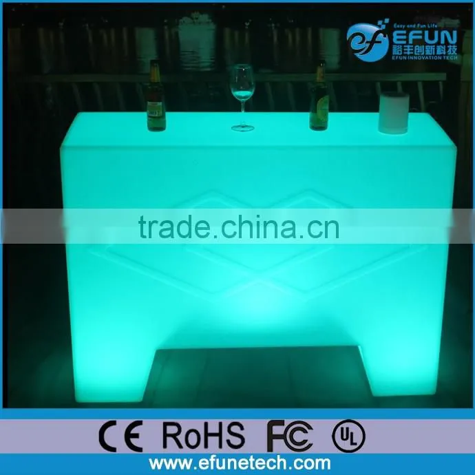 2017 new design wireless rechargeable outdoor illuminated portable led bar counter