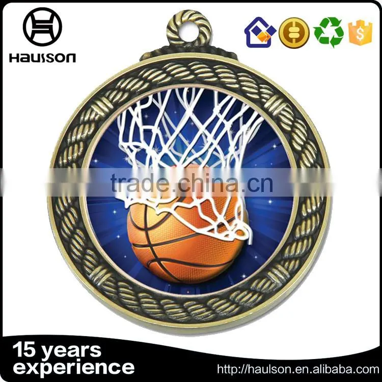 wholesale custom 3d embossed stamping photo etched iron brass zinc alloy antique brass plated basketball sport medal