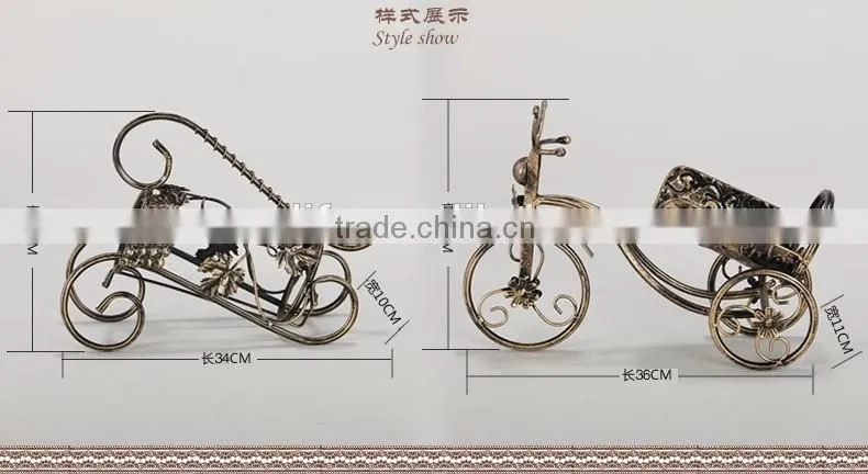 Decoration standing iron single red wine bottle display holder/ stand /rack for decoration display