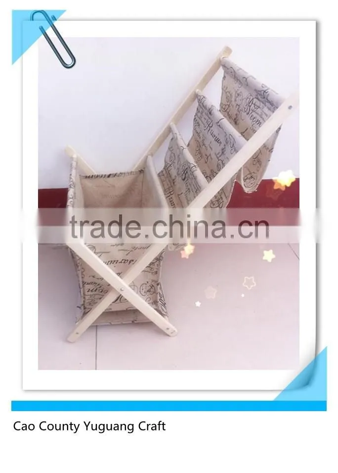 Fashion Colorful print wood magazine racks foldable