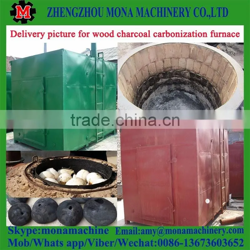 Wood tar oil and exhaust gas collected charcoal carbonization furnace