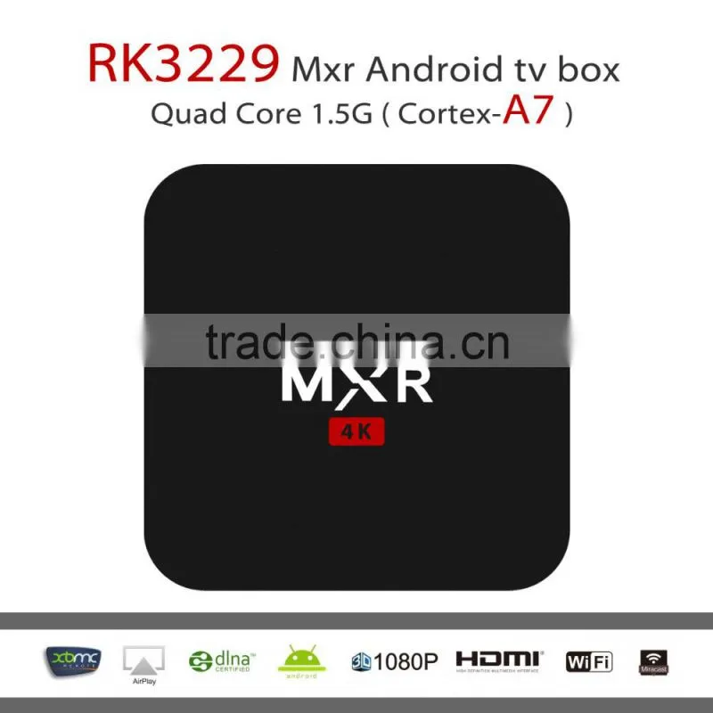 2016 Newest RK3229 MXR Smart Android tv box Quad Core 1G/8G TV Box Support 4K*2K H.265 HDMI 2.0