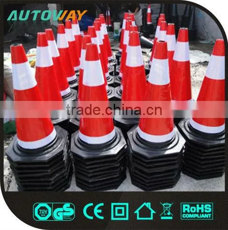 75cm rubber base traffic cone black