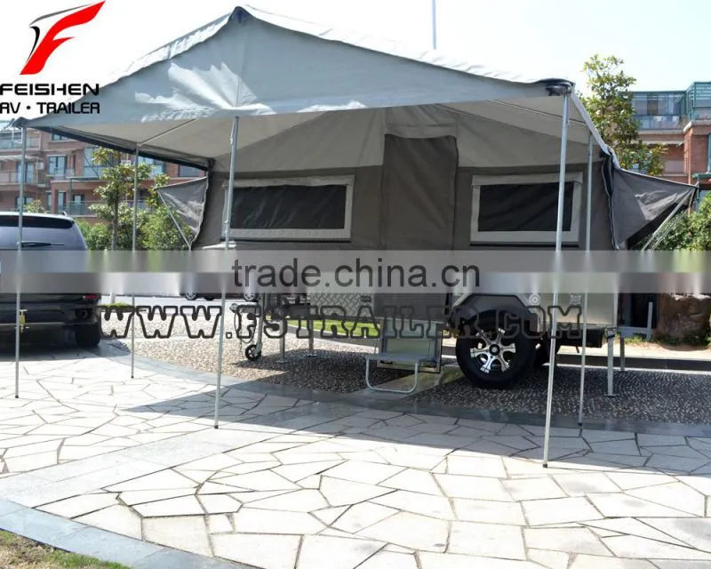 New hard floor camper trailer with tent for sale