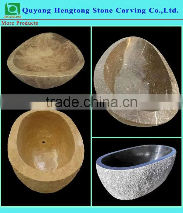 Beige Stone Bathtubs with Lion Head