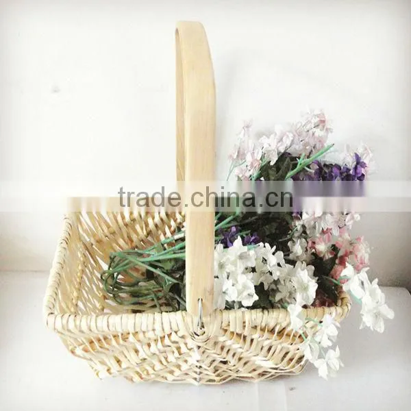 HOT 100%Handmade Natural hanging decorated flower girl baskets